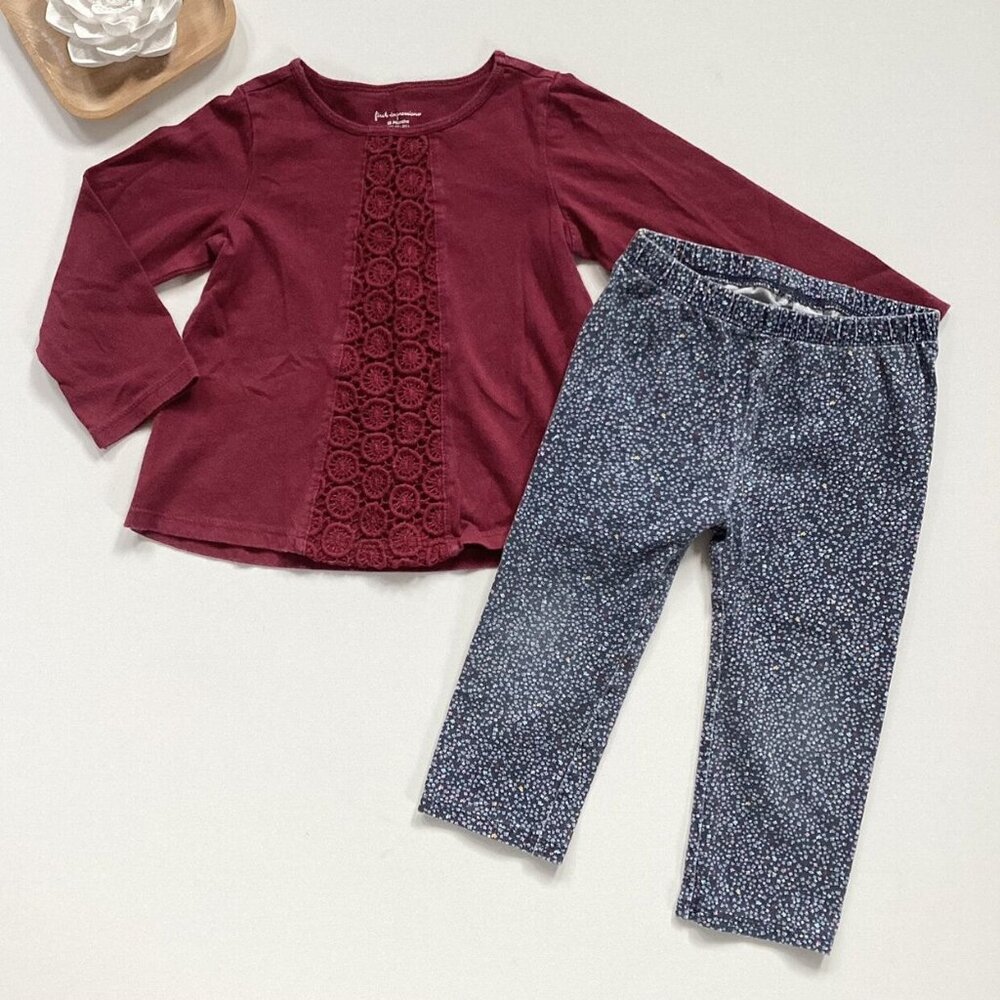 First Impressions Burgundy Floral Outfit
